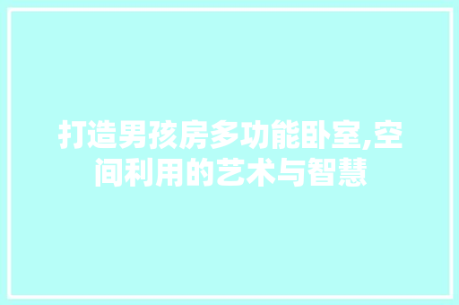 打造男孩房多功能卧室,空间利用的艺术与智慧