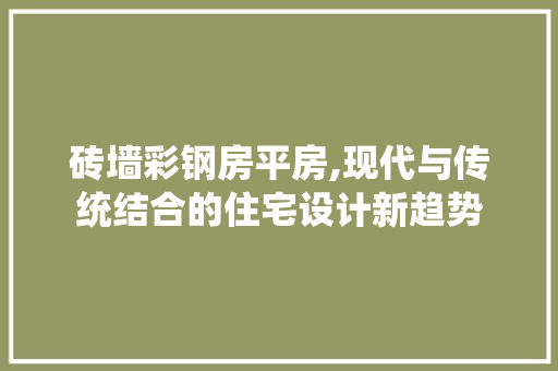 砖墙彩钢房平房,现代与传统结合的住宅设计新趋势