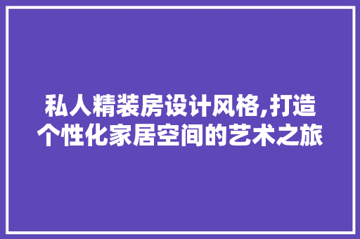 私人精装房设计风格,打造个性化家居空间的艺术之旅