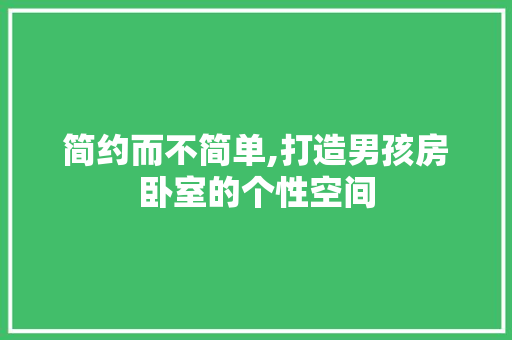 简约而不简单,打造男孩房卧室的个性空间