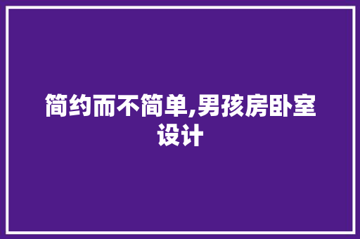 简约而不简单,男孩房卧室设计