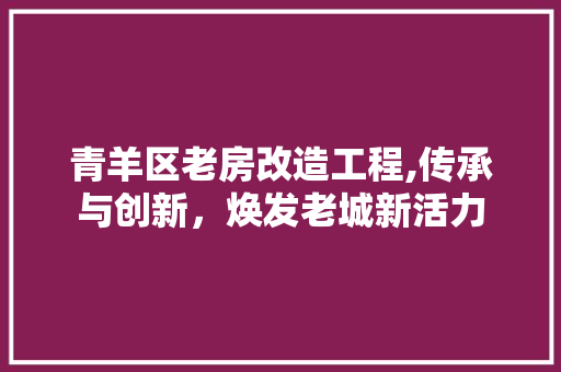 青羊区老房改造工程,传承与创新，焕发老城新活力