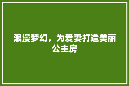 浪漫梦幻，为爱妻打造美丽公主房