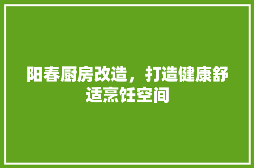 阳春厨房改造，打造健康舒适烹饪空间