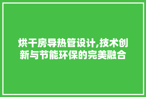 烘干房导热管设计,技术创新与节能环保的完美融合
