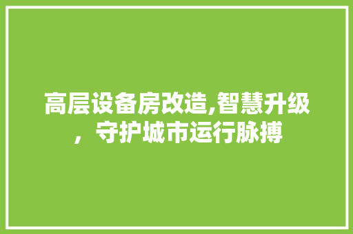 高层设备房改造,智慧升级，守护城市运行脉搏