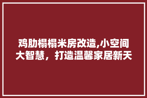鸡肋榻榻米房改造,小空间大智慧，打造温馨家居新天地