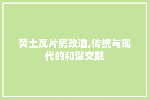黄土瓦片房改造,传统与现代的和谐交融