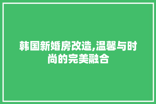 韩国新婚房改造,温馨与时尚的完美融合