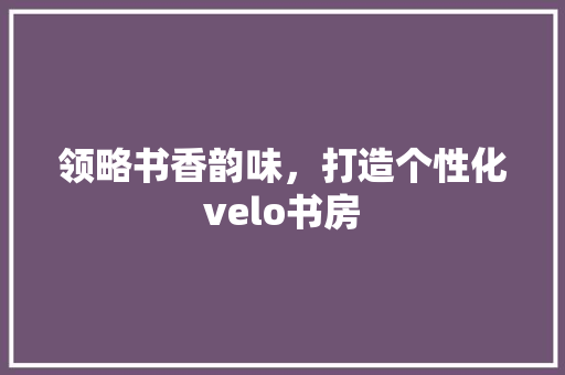 领略书香韵味，打造个性化velo书房