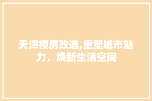 天津楼房改造,重塑城市魅力，焕新生活空间