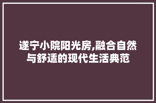 遂宁小院阳光房,融合自然与舒适的现代生活典范