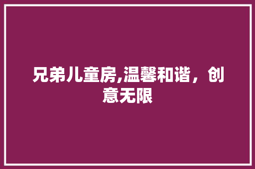 兄弟儿童房,温馨和谐，创意无限