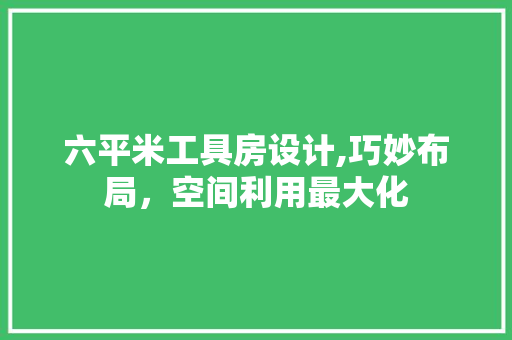 六平米工具房设计,巧妙布局，空间利用最大化