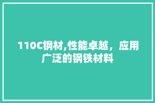 110C钢材,性能卓越，应用广泛的钢铁材料
