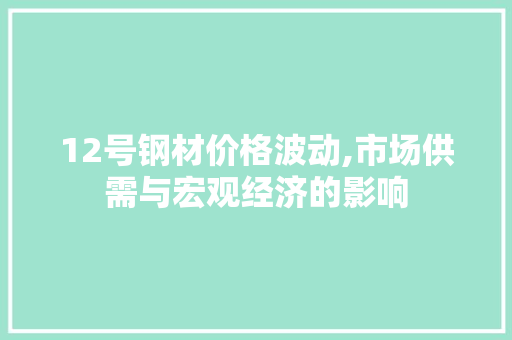 12号钢材价格波动,市场供需与宏观经济的影响