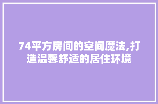74平方房间的空间魔法,打造温馨舒适的居住环境