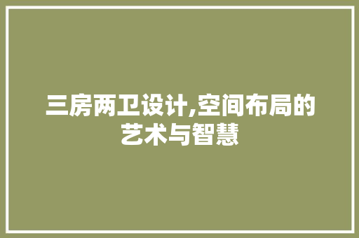 三房两卫设计,空间布局的艺术与智慧