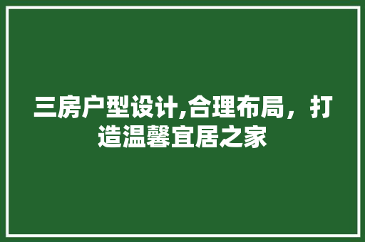 三房户型设计,合理布局，打造温馨宜居之家