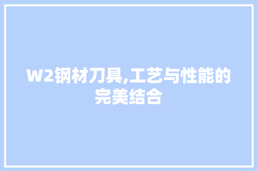 W2钢材刀具,工艺与性能的完美结合