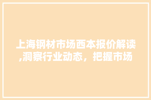 上海钢材市场西本报价解读,洞察行业动态，把握市场脉搏