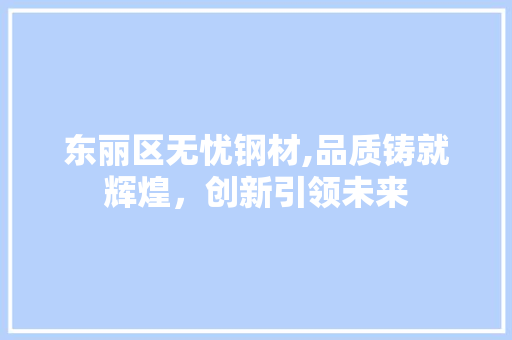 东丽区无忧钢材,品质铸就辉煌，创新引领未来