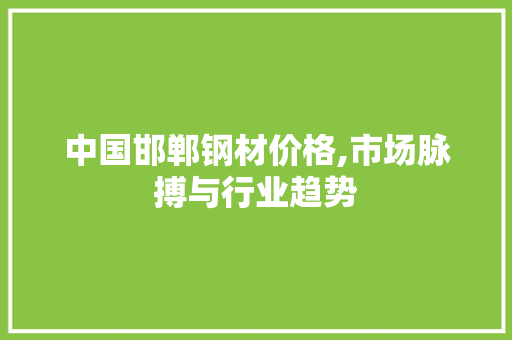 中国邯郸钢材价格,市场脉搏与行业趋势