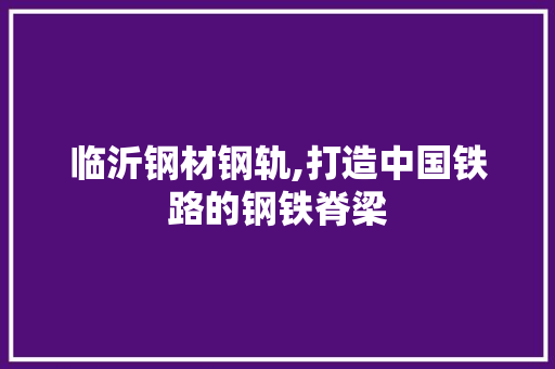 临沂钢材钢轨,打造中国铁路的钢铁脊梁