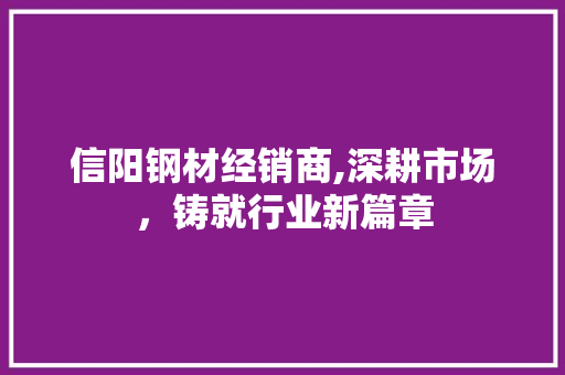 信阳钢材经销商,深耕市场，铸就行业新篇章