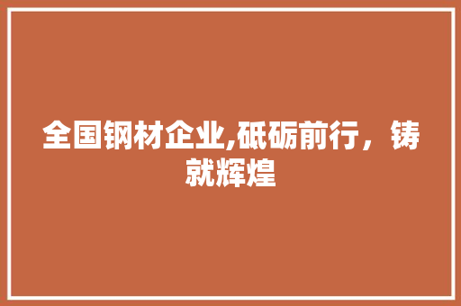 全国钢材企业,砥砺前行，铸就辉煌