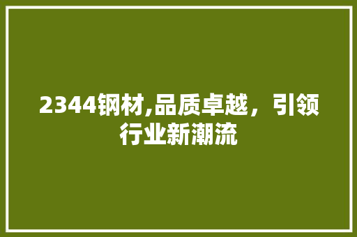2344钢材,品质卓越，引领行业新潮流