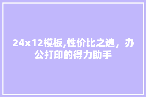 24x12模板,性价比之选，办公打印的得力助手