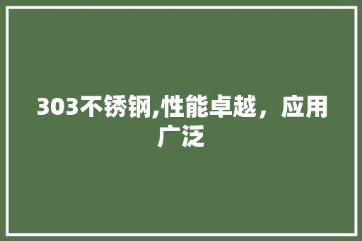 303不锈钢,性能卓越，应用广泛