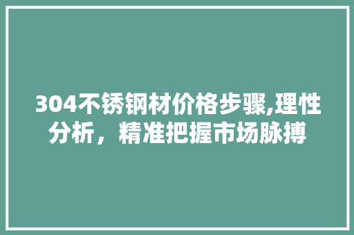 304不锈钢材价格步骤,理性分析，精准把握市场脉搏