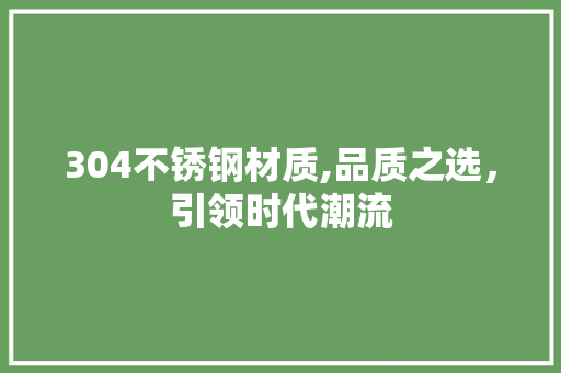 304不锈钢材质,品质之选，引领时代潮流