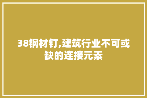 38钢材钉,建筑行业不可或缺的连接元素