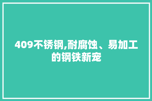 409不锈钢,耐腐蚀、易加工的钢铁新宠