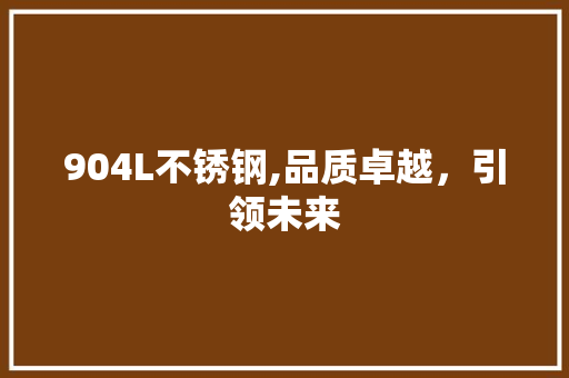 904L不锈钢,品质卓越，引领未来