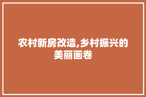 农村新房改造,乡村振兴的美丽画卷