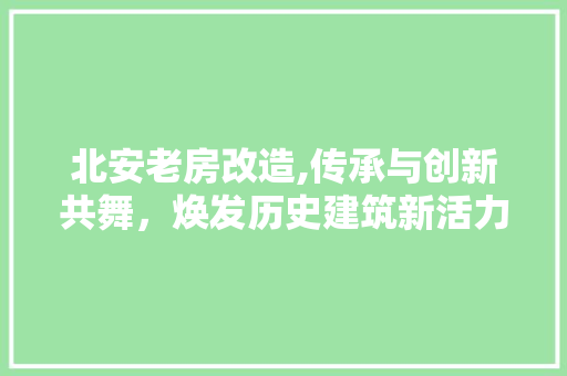 北安老房改造,传承与创新共舞，焕发历史建筑新活力