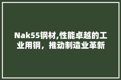 Nak55钢材,性能卓越的工业用钢，推动制造业革新