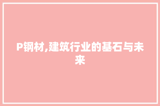 P钢材,建筑行业的基石与未来