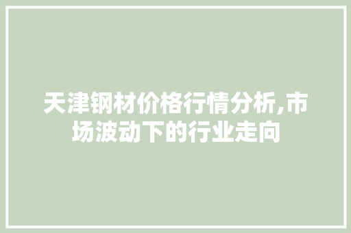 天津钢材价格行情分析,市场波动下的行业走向