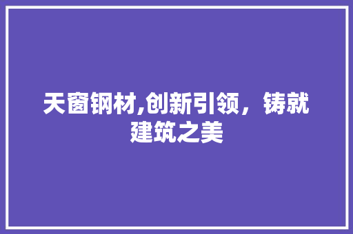 天窗钢材,创新引领，铸就建筑之美