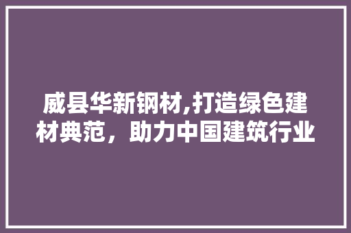 威县华新钢材,打造绿色建材典范，助力中国建筑行业发展
