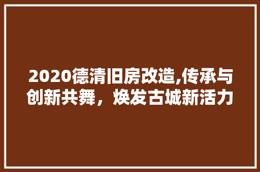 2020德清旧房改造,传承与创新共舞，焕发古城新活力