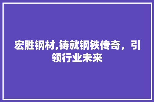 宏胜钢材,铸就钢铁传奇，引领行业未来