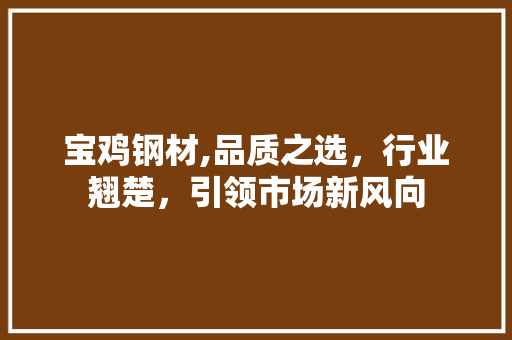 宝鸡钢材,品质之选，行业翘楚，引领市场新风向
