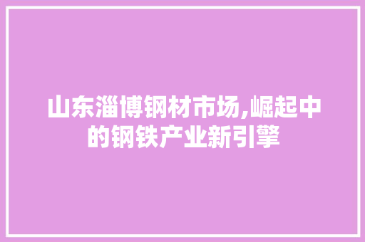 山东淄博钢材市场,崛起中的钢铁产业新引擎