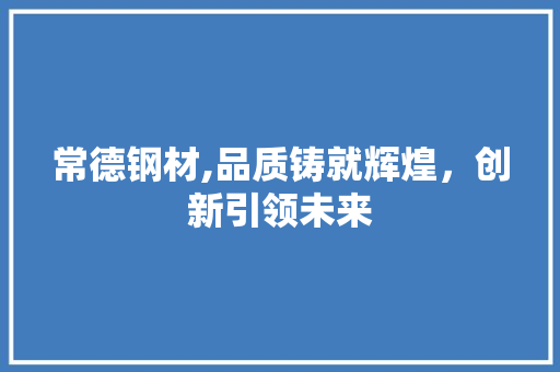 常德钢材,品质铸就辉煌，创新引领未来